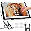 elice Tavololuminoso Light Pad A3,4800 Lux molto luminoso 5 mm ultra sottile per 5D Diamond Painting, piastra dimmerabile con supporto pieghevole / clip