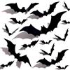 Sinekong 60 Pezzi Decorazioni Halloween Pipistrelli Adesivi, 3D Pipistrello Vetrofanie Halloween Pipistrelli Adesivo Halloween Decorazioni della Parete Finestra Domestica Halloween Adesivi