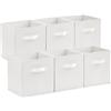 Lifewit Cubi Portaoggetti 26.5x26.5x28cm, Bianco, Set di 6 | Cesti Portaoggetti in Tessuto, Scatole Portaoggetti Pieghevoli con Manici, Scatole per Armadio, Vestiti
