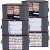 Lifewit 6 Pezzi 90 L Scatole per Vestiti, Scatola per Armadio Pieghevole, Contenitori per Armadio Salvaspazio, Contenitori Sottoletto, Scatoloni Trasloco per Coperte, Biancheria da Letto, Grigio