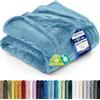 Utopia Bedding Plaid Coperta Pile di Flanella [150x200 cm, Blu slavato] | Pled Divano, Coperta Morbida per Letto Matrimoniale, Calda e Accogliente, Ideale per Letto, Divano e Poltrona