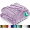 Utopia Bedding Plaid Coperta Pile di Flanella [150x200 cm, Lilla] | Pled Divano, Coperta Morbida per Letto Matrimoniale, Calda e Accogliente, Ideale per Letto, Divano e Poltrona