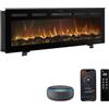 Mystflame Galaxy Pro Caminetto Elettrico WiFi 91,5cm, Alexa, 750/1500W | 13 colori di fiamma LED, suono scoppiettante e controllo da app