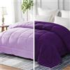 Whale Flotilla Piumino Reversibile 200 x 200 cm, per Letto Matrimoniale | Piumone 300 GSM in Microfibra, Morbido e Traspirante, Trapunta Adatta per Tutte Le Stagioni, Viola