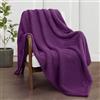 Whale Flotilla Coperta Plaid Pile in Flanella per Divano, 130 x 170 cm | Coperta Jacquard Morbida e Calda, Leggera per Letto Singolo e Matrimoniale, Adatta a Tutte le Stagioni, Viola