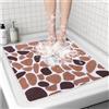 BWBIKE Tappetino da Doccia Quadrato 70 x 70 cm Tappetino da Bagno Antiscivolo Tappetino da Bagno in Luffa Morbida in PVC per Interni ed Esterni con Fori di Scarico,70 x 70cm,Marrone con Foro
