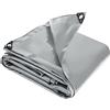 tectake® Telone Occhiellato Impermeabile, Telo Copertura Esterno, Copripiscina, Antipioggia, Tessuto Impermeabile PVC, Angoli Rinforzati, Resistente, Termostabile, Versatile - Grigio, 4x6 m