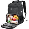 MATEIN Zaino Porta PC Porta Pranzo Termico, Zaino Lavoro Uomo 18 Pollici | Zaino PC con Pranzo Termico, Multitasche Zaino da Lavoro Uomo, Impermeabile Borsa Frigo per Università Viaggio Picnic, Nero