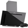 Klarstein Athena Cappe Inclinate 60cm - Cappa Cucina Angolare, 254 m³/h, LED, 3 Velocità, Filtro Carbone, A+++, Aspirante & Ricircolo, Design Moderno, Silenziosa 63 dB
