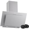 Klarstein Athena Cappe Inclinate 60cm - Cappa Cucina Angolare, 254 m³/h, LED, 3 Velocità, Filtro Carbone, A+++, Aspirante & Ricircolo, Design Moderno, Silenziosa 63 dB, Acciaio inossidabile