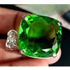 BMR Jewels 50 KT Verde Topazio Taglio Cushion 925 Argento Sterling Certificato Gemma