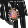 Gemsporium Anello In Argento Sterling 925 Gemsporium Gufo Con Opale In Fuoco, 8.5