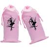 TOYANDONA Ballet Shoe Bag Borse Per Scarpette Da Ballo Rosa In Raso Compatte 2 Pezzi Per Scarpe Con Suola Morbida 13x27 CM