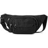 GJNMYSD Marsupio impermeabile unisex 4 tasche con zip cintura regolabile, Nero , 28 | Tasca posteriore antifurto, molteplici stili di trasporto, fibbia a sgancio rapido, tessuto resistente agli strappi