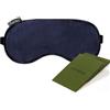 LILYSILK Mascherina per dormire in 100% seta con cinghie regolabili per un | Imbottitura in 100% seta, leggera e morbida, portatile, buone proprietà di protezione della luce, cura degli occhi, blu scuro