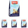 Loacker, Quadratini Chocolate Meno Zuccheri, Bocconcini di Wafer Farciti con Crema al Cioccolato, Nuova Ricetta con Ridotto Contenuto di Zuccheri, 110g (Confezione da 4)