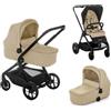 Be Cool Kombo, Passeggino 2 in 1 con Navicella Rigida Rialzabile e Seduta Reversibile, Chiusura Automatica con una Mano, dalla Nascita fino a 22 kg, Beige
