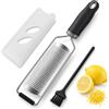 Noa Home Deco Grattugia di alta qualità in acciaio inox, grattugia per parmigiano, limone, zenzero e noce moscata, con lama affilata, lavabile in lavastoviglie, con protezione e spazzola per la pulizia