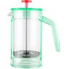 Café Olé Chiaro Caffettiera a Stantuffo 600 ml Verde Rossa | French press con filtro inox, bicchiere in vetro e manico acrilico. Per 2-3 tazze