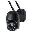 Ctronics 5X Zoom Ottico Telecamera Sorveglianza WiFi Esterna Ctronics Telecamera Wireless 1080P Rilevamento Umano Tracciamento Automatico 355° 90°Visione Notturna Colorata Audio Bidirezionale Impermeabile IP66