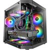 Mars Gaming MC-3TLITE, Case Gaming MicroATX, Triplo Vetro Temperato Continuo, Ventola Posteriore FRGB 120mm, Struttura a Doppia Camera, Mini Tower PC Compatta con Ampia Capacità Interna, Nero