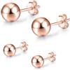 day berlin day.berlin orecchini a pallina a perno da donna in argento 925 placcati oro 18k, 6mm di diametro, senza nichel e resistenti all'acqua