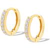 Suejin Orecchini a Cerchio Piccoli Argento Sterling 925 Oro Donna Uomo | 6mm 8mm 9mm Huggie Orecchini con Zirconia Cubica, Placcati Oro / Argento, Piercing Helix e Cartilagine