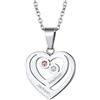 Suplight Collana da Donna Cuore Personalizzata con Pietra di Nascita e Nome in Argento Sterling 925/Acciaio Inossidabile Collana Personalizzata con 2/3/4/5 Nomi Regalo per Natale San Valentino