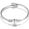 LSxAB Braccialetto da donna e ragazza, con lettera A-Z, con cuore e maiuscolo, espandibile, regalo per il compleanno