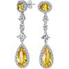 Bling Jewelry Orecchini Pendenti A Goccia Chandelier Con Zirconi Cubici AAA In Stile Vintage Art Deco Colori Di Gemme Simulate Solitario A Pera Lunga Per Donne E Damigelle D'Onore Placcati In Argento