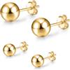day berlin day.berlin orecchini a pallina a perno da donna in argento 925 placcati oro 18k, 6mm di diametro, senza nichel e resistenti all'acqua
