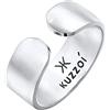 Kuzzoi Anello da uomo largo in argento sterling 925 massiccio, anello da uomo (8 mm) con anello aperto, anello a fascia per uomini di misura 60-66, 0607631422