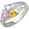 GBTROEY Anello personalizzato con pietre portafortuna da 1 a 8 per donna Anelli di fidanzamento personalizzati con nome per lei Regali di San Valentino e compleanno Gioielli per donne Mamma Moglie