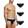 POMPEA 3 Paia Slip Uomo in Cotone, Mutande Uomo con Cuciture a Contrasto e Cinturino Logato