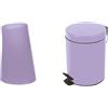 Spirella Set Bagno Bicchiere + Pattumiera 3 L Inox Lavanda | ampia apertura, base stabile, coperchio soft-close, secchio interno estraibile, colore lavanda