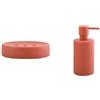 Spirella Tube Set Bagno Portasapone + Dispenser Sapone 300 ml Rosso | scanalature di scolo, superficie liscia, pompa antigoccia, ricaricabile, colore rosso