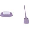 Spirella Move Set Bagno Portasapone + Scopino WC Lavanda | scanalature di scolo, superficie liscia, contenitore chiuso, testina sostituibile, colore lavanda