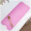 TreeBud Tappetino per vasca da bagno antiscivolo, 99 x 40 cm, extra lungo, lavabile in lavatrice, senza BPA, per bambini (rosa acceso)