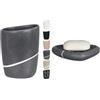 Spirella Etna Set Bagno Bicchiere + Portasapone Grigio | ampia apertura, base stabile, scanalature di scolo, superficie liscia, colore grigio