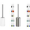 Spirella Tube Set da 2 Scopini WC Porcellana Bianco e Argento | contenitore chiuso, testina sostituibile, bianco / argento