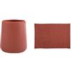 MSV Set Bagno Bicchiere Ceramica + Tappeto bagno Terracotta | ampia apertura, base stabile, retro antiscivolo, lavabile in lavatrice, colore terracotta