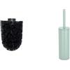 Spirella Akira Set Bagno Testina di Ricambio + Scopino WC Nero e Verde | testina di ricambio, attacco a vite, contenitore chiuso, testina sostituibile, nero / verde