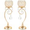 kolnlala K9 Crystal Tealight Candle Holder/Candlestick/Candelabra for Table Centerpieces,Wedding/Party/Event Decor,Home Decor,Gift for Mon/Friends (Golden)