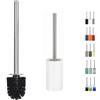 Spirella Tube Set Bagno Testina di ricambio + Scopino WC Nero e Bianco | testina di ricambio, attacco a vite, contenitore chiuso, testina sostituibile, nero / bianco