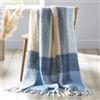 Catherine Lansfield Coperta in finto mohair a quadri, 130 x 170 cm, blu