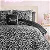 Juicy Couture Moderno set di biancheria da letto in raso leopardato nero, lussuoso letto in un sacchetto, collezione di biancheria da letto morbida ed elegante, 6 pezzi