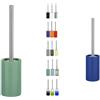 Spirella Tube Set da 2 Scopini WC Porcellana Verde e Blu | contenitore chiuso, testina sostituibile, verde / blu
