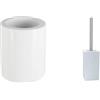 Spirella Set Bagno Testina di ricambio + Scopino WC Ceramica Bianco | testina di ricambio, attacco a vite, contenitore chiuso, testina sostituibile