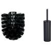 Spirella Set Bagno Testina di ricambio Porcellana + Scopino WC Nero | testina di ricambio, attacco a vite, contenitore chiuso, testina sostituibile, colore nero