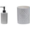 Spirella Set Bagno Dispenser sapone 300 ml + Bicchiere Nero | pompa antigoccia, ricaricabile, ampia apertura, base stabile, colore nero